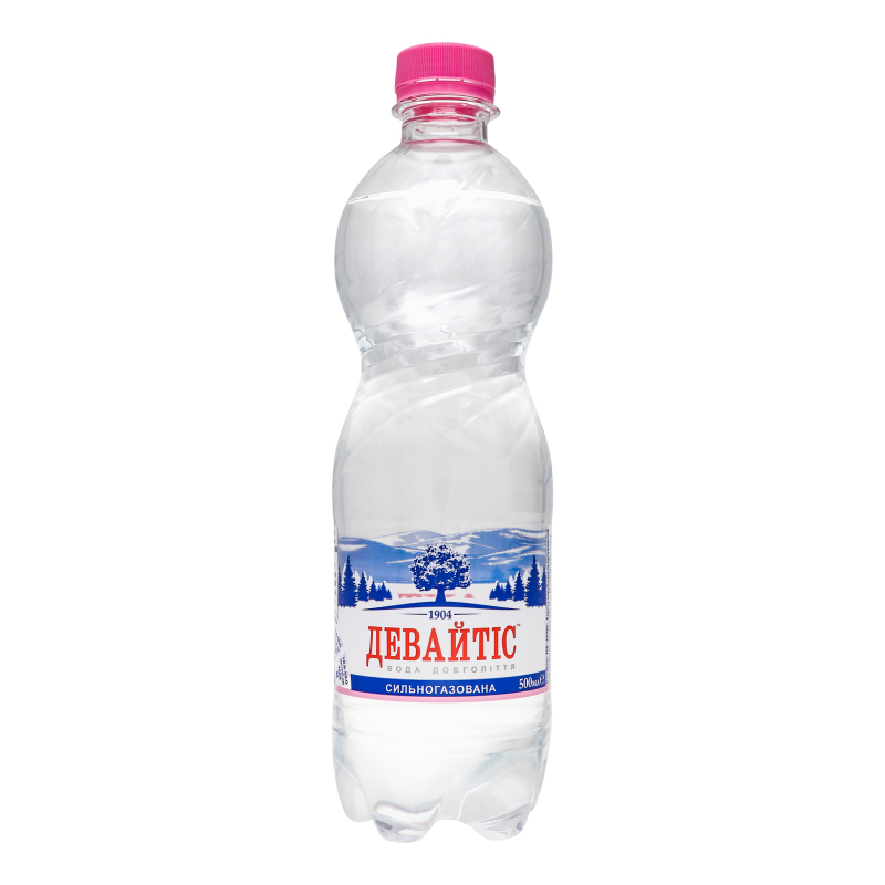 Вода питна ДЕВАЙТІС, сильногазована, 0,5л